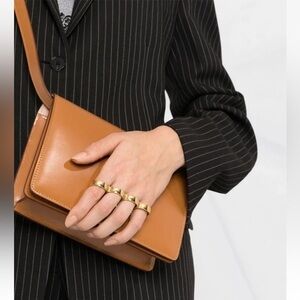 Alexander McQueen Four Ring Clutch Detachable Knuckle Ring Strap Shoulder Bag